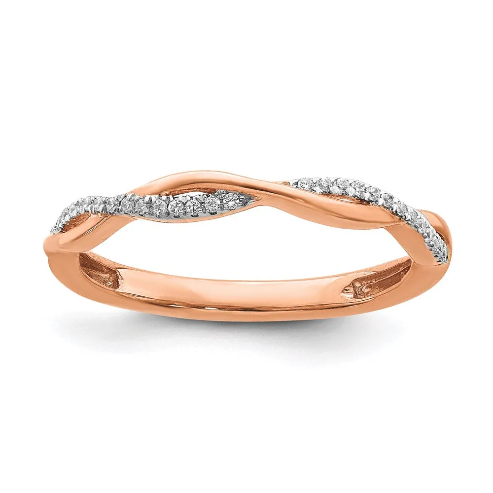 14k Rose Gold Stackable Expressions Diamond Twist Ring | SK2102