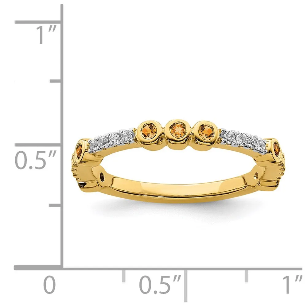 14k Stackable Expressions Citrine and Diamond Ring | SK2074