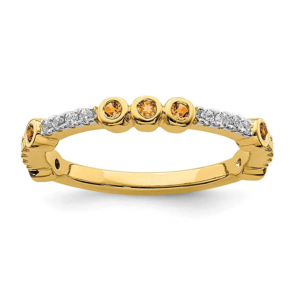 14k Stackable Expressions Citrine and Diamond Ring | SK2074