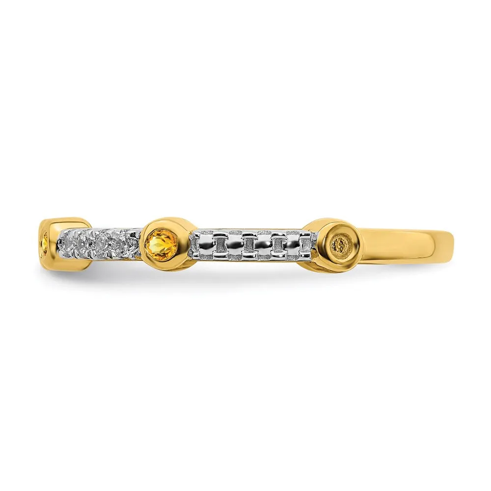 14k Stackable Expressions Citrine and Diamond Ring | SK2074