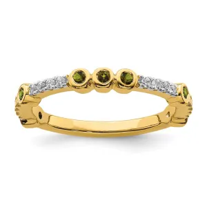 14k Stackable Expressions Peridot and Diamond Ring | SK2071