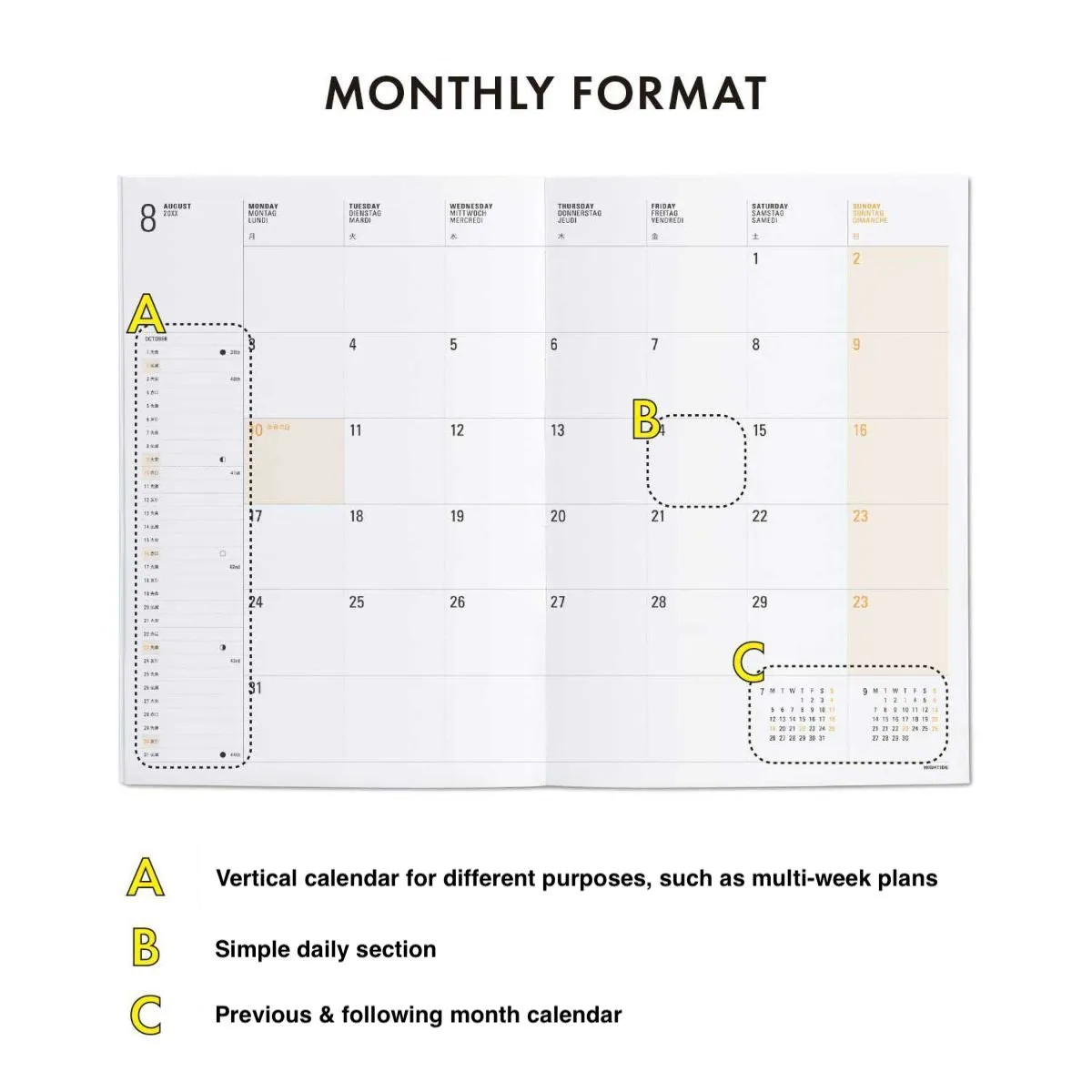 2025 Diary B6 Monthly Planner - Iris: Light Green