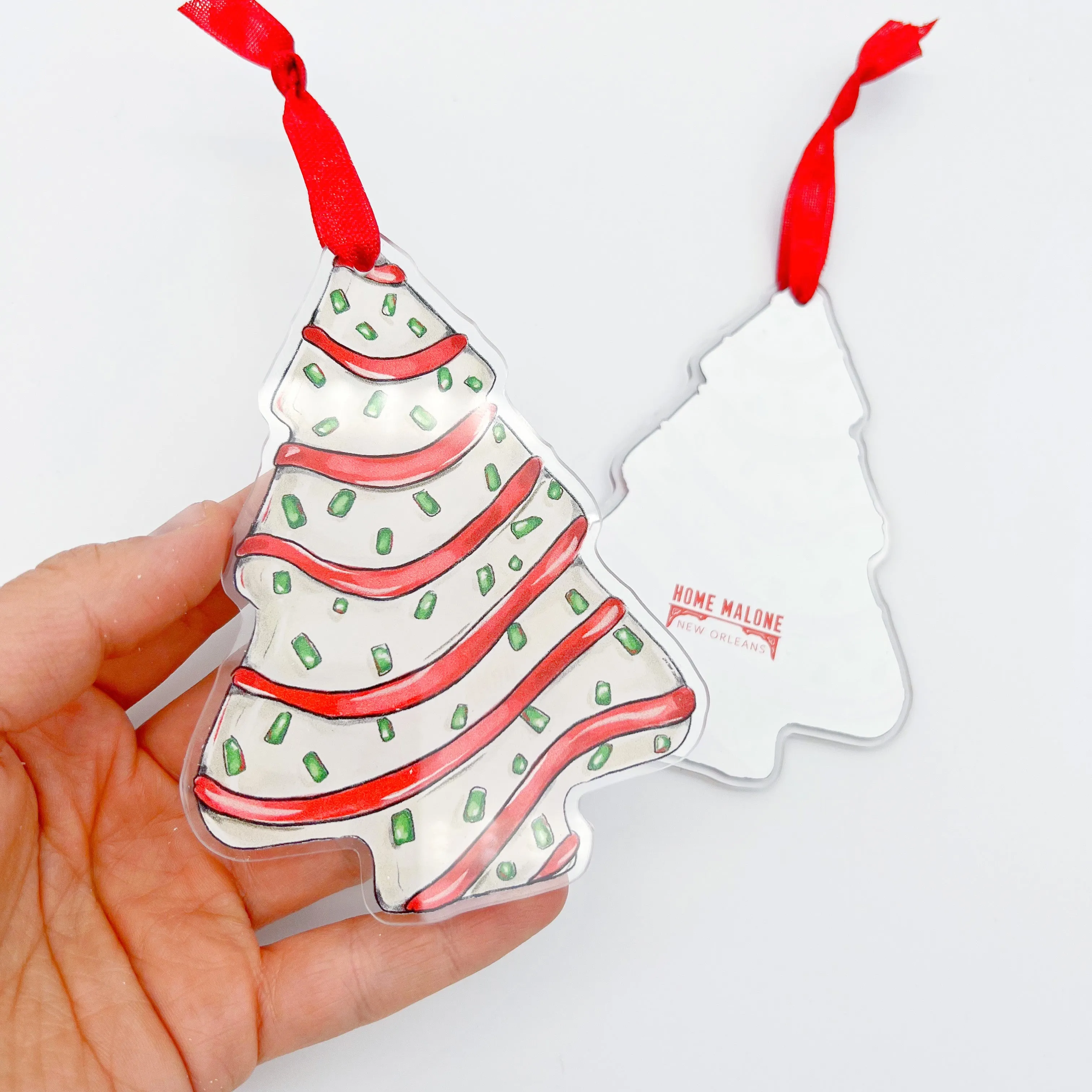 Acrylic Christmas Tree Cake Ornament