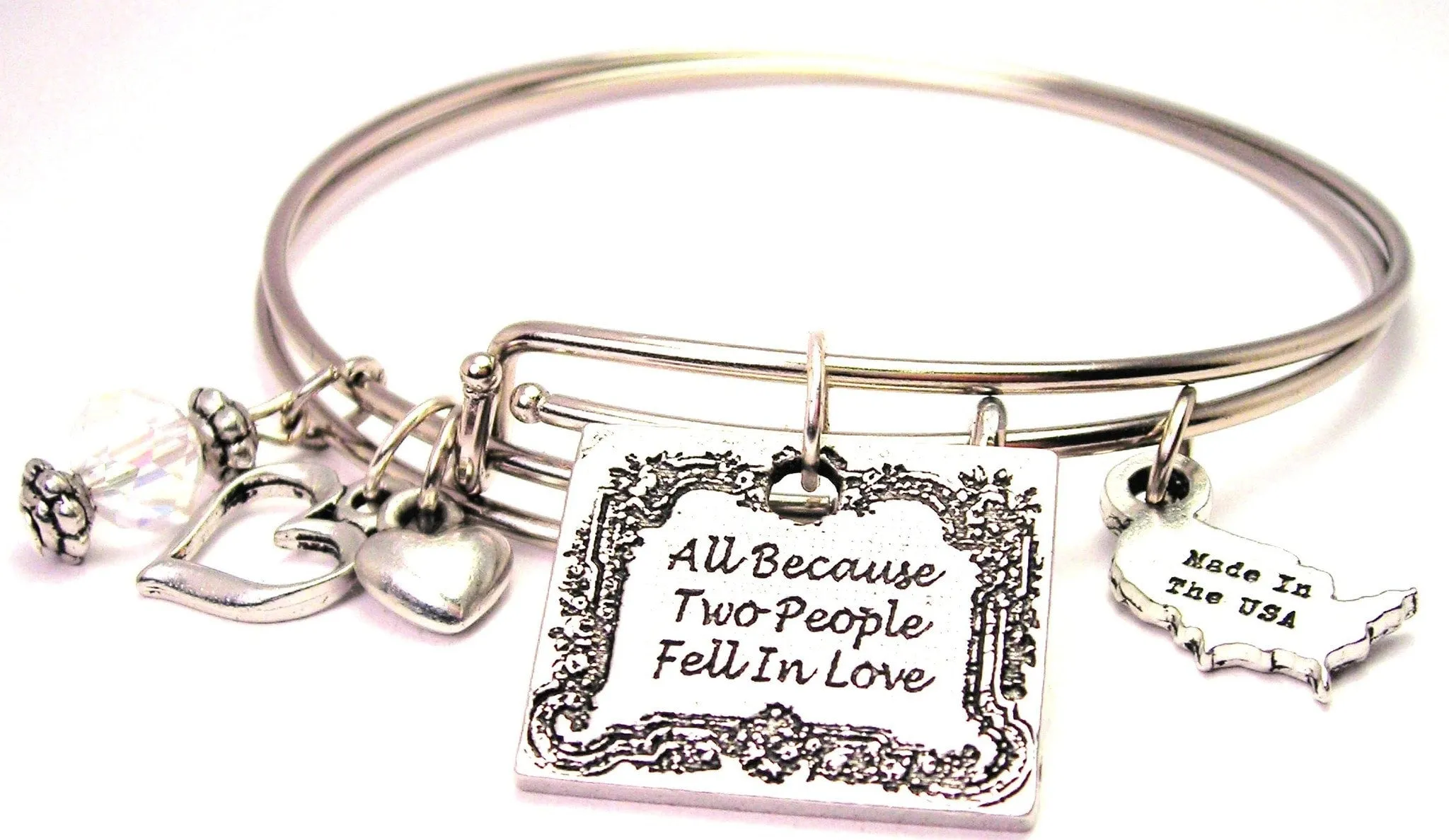 All Because Two People Fell In Love Expandable Bangle Bracelet Set