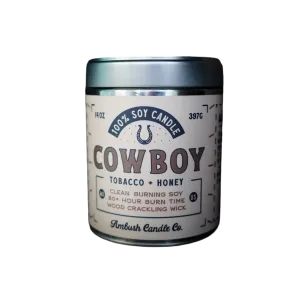 Ambush Candle Co 14OZ Cowboy Tobacco & Honey Candle