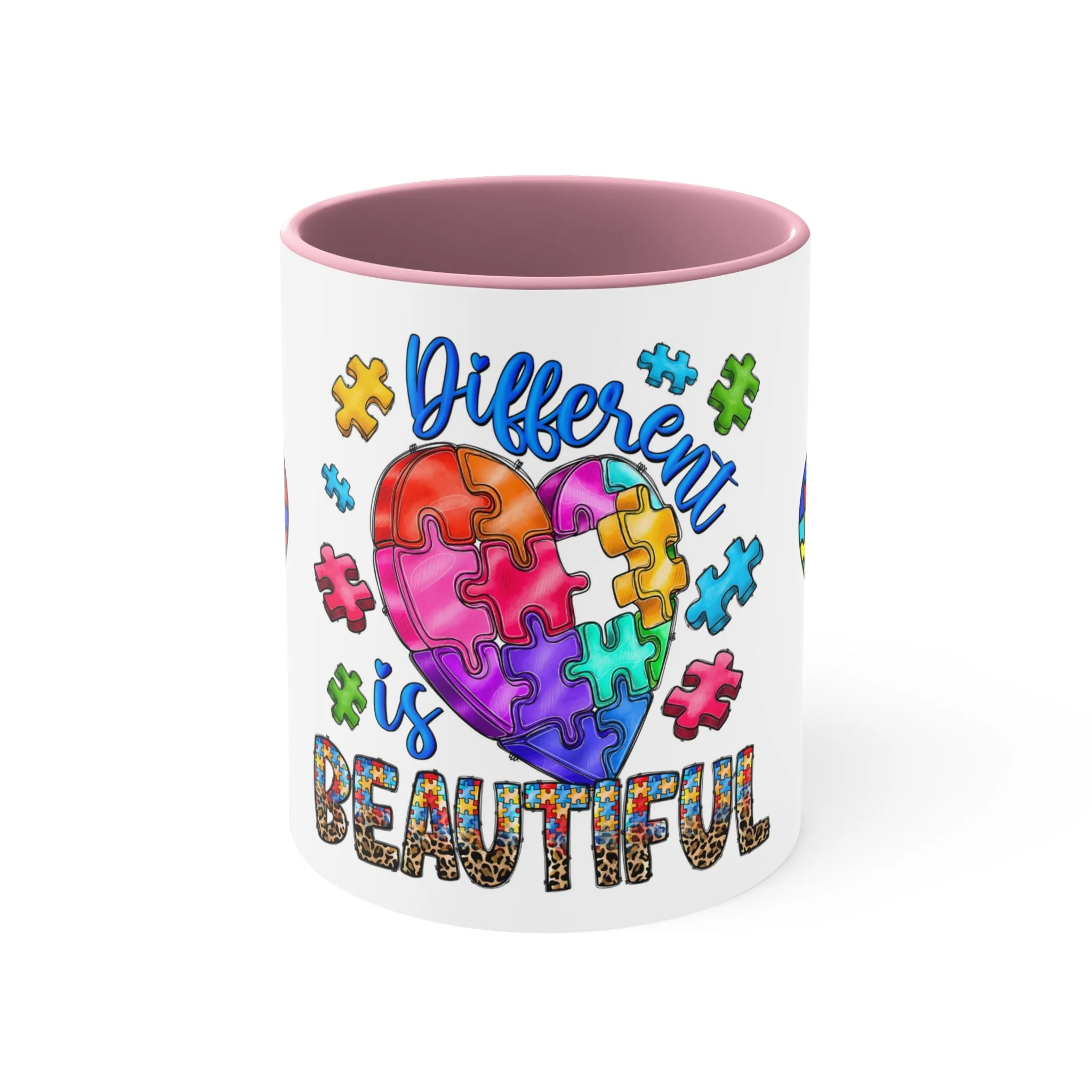 AUTISM MUG - Different is Beautiful - Mugscity - Free Shipping - Red-Blue-Navy-Black-Pink