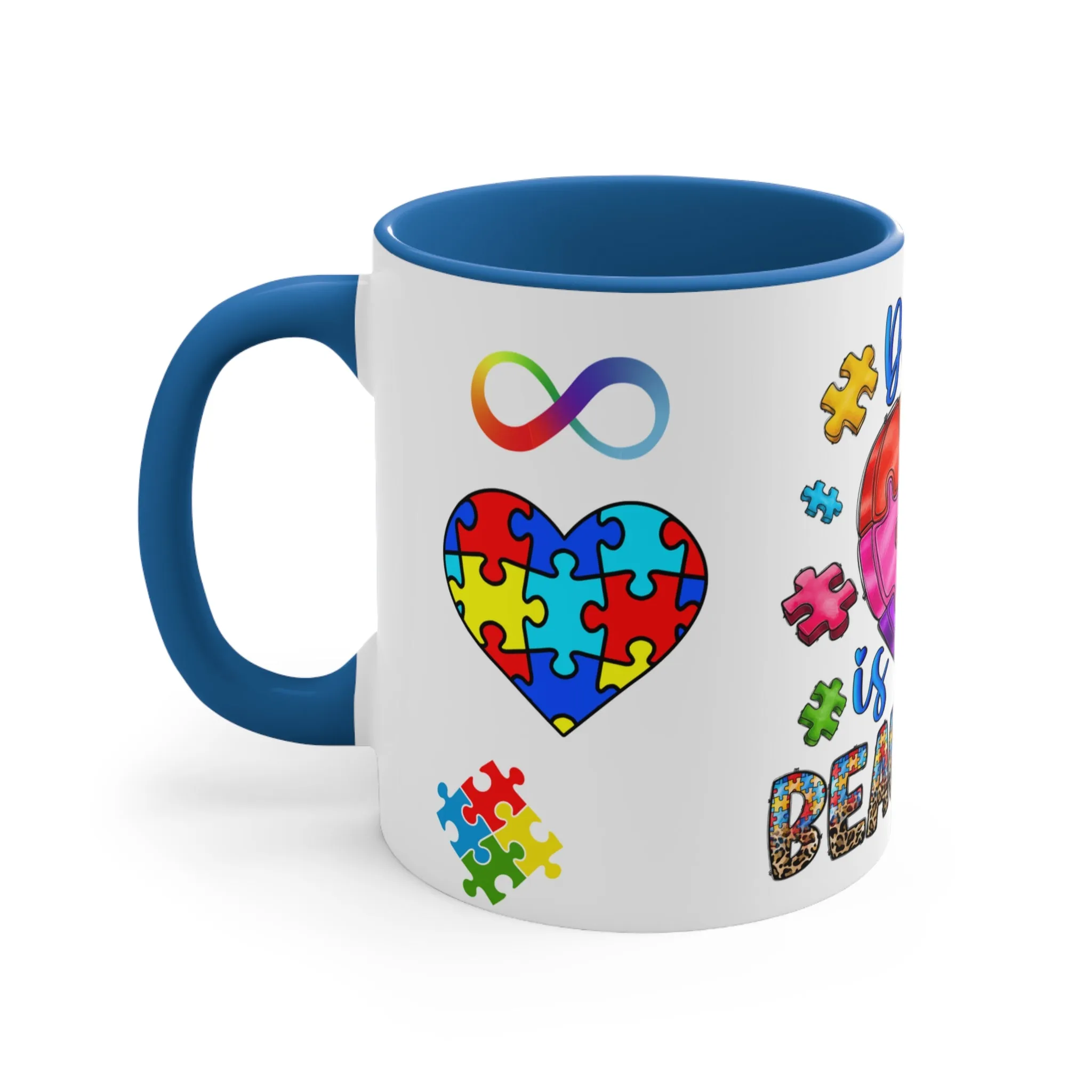 AUTISM MUG - Different is Beautiful - Mugscity - Free Shipping - Red-Blue-Navy-Black-Pink