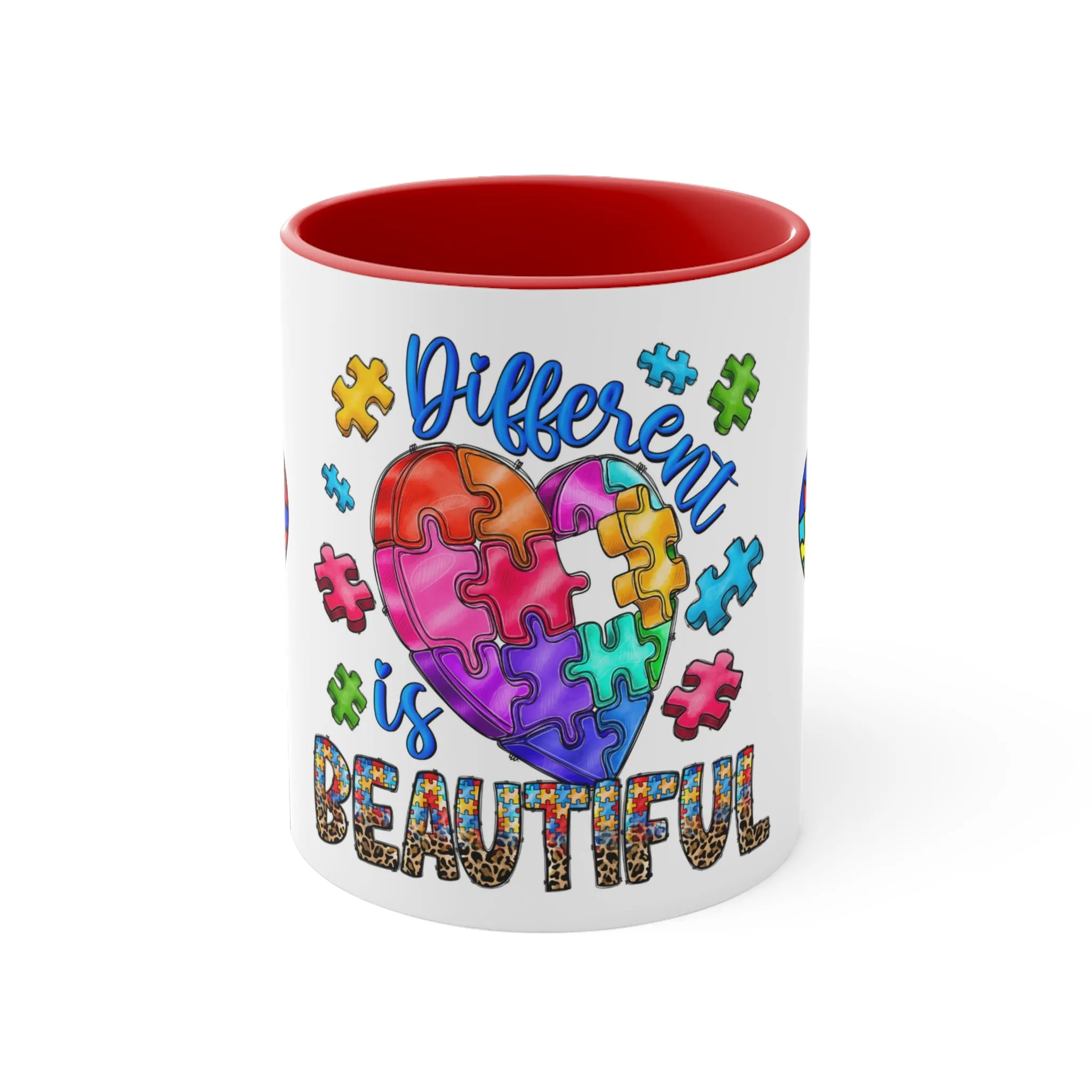 AUTISM MUG - Different is Beautiful - Mugscity - Free Shipping - Red-Blue-Navy-Black-Pink