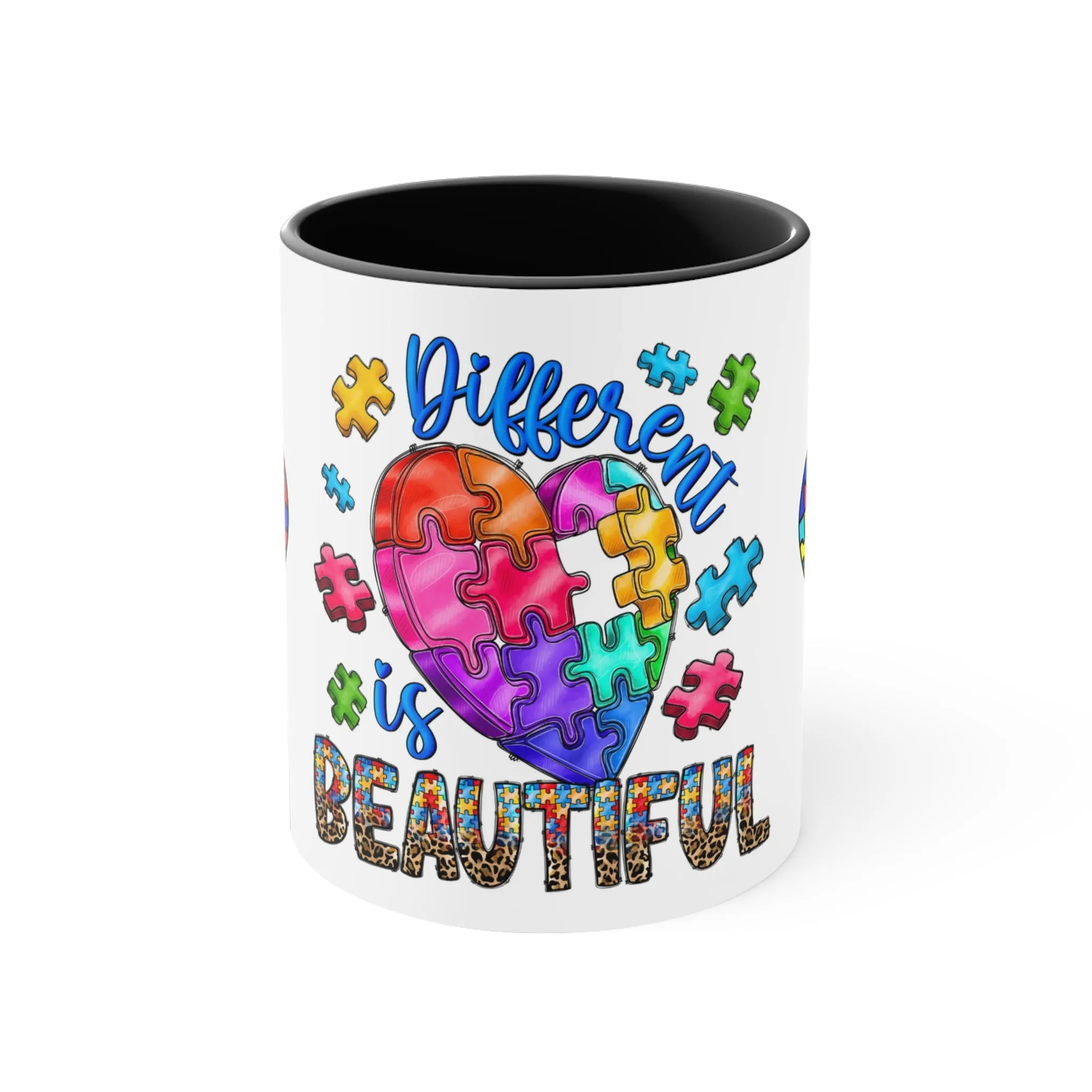 AUTISM MUG - Different is Beautiful - Mugscity - Free Shipping - Red-Blue-Navy-Black-Pink