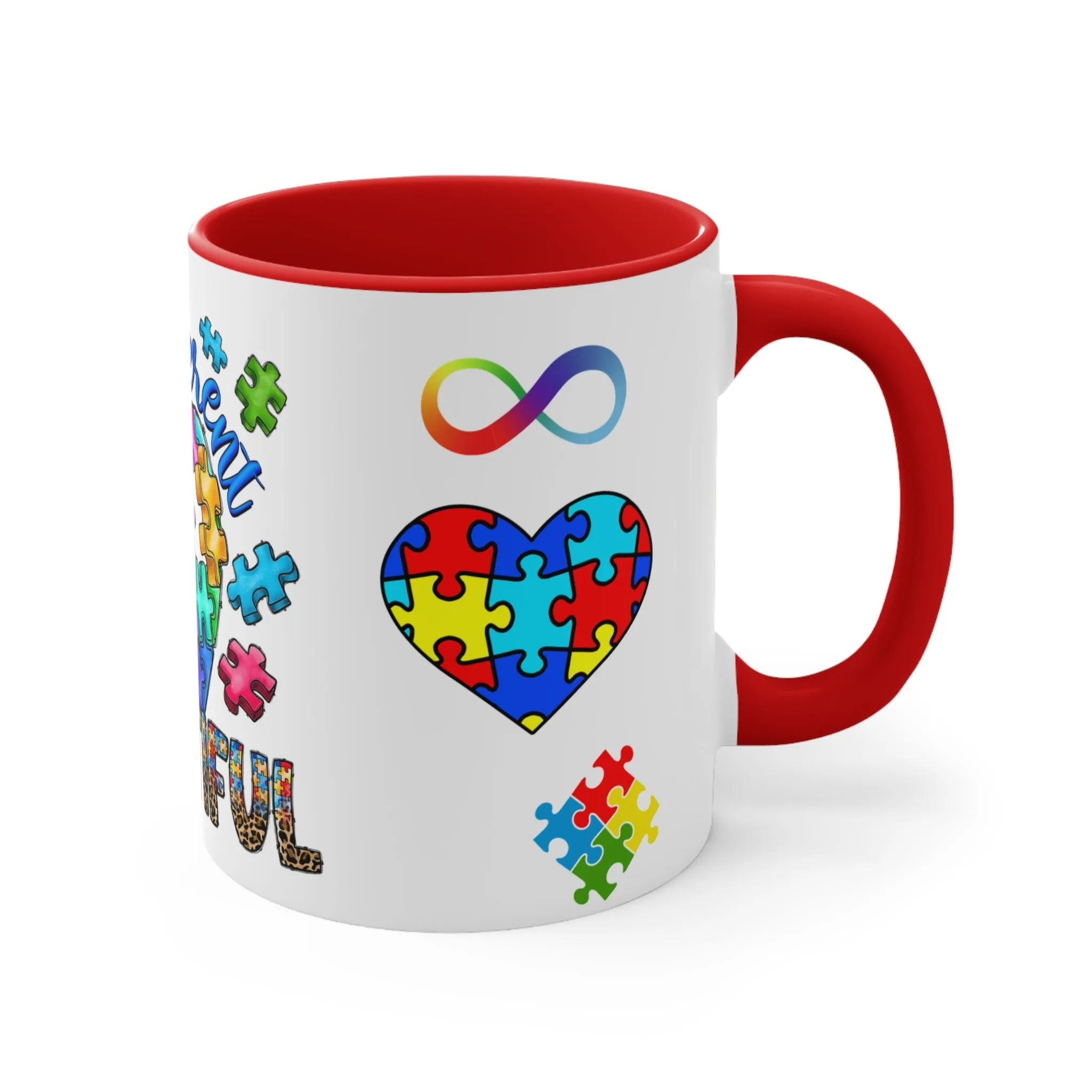 AUTISM MUG - Different is Beautiful - Mugscity - Free Shipping - Red-Blue-Navy-Black-Pink