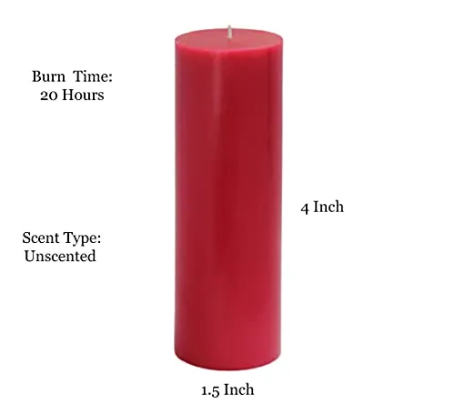 AUTOGROOMZ Pillar Candles for Birthday, Christmas, Wedding, Diwali, Anniversary (Black) (RED)