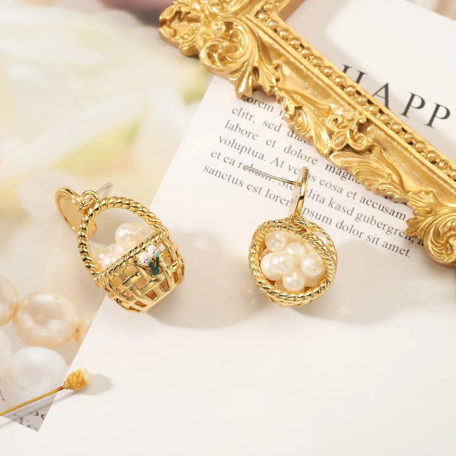 Baskets of Pearls Earrings