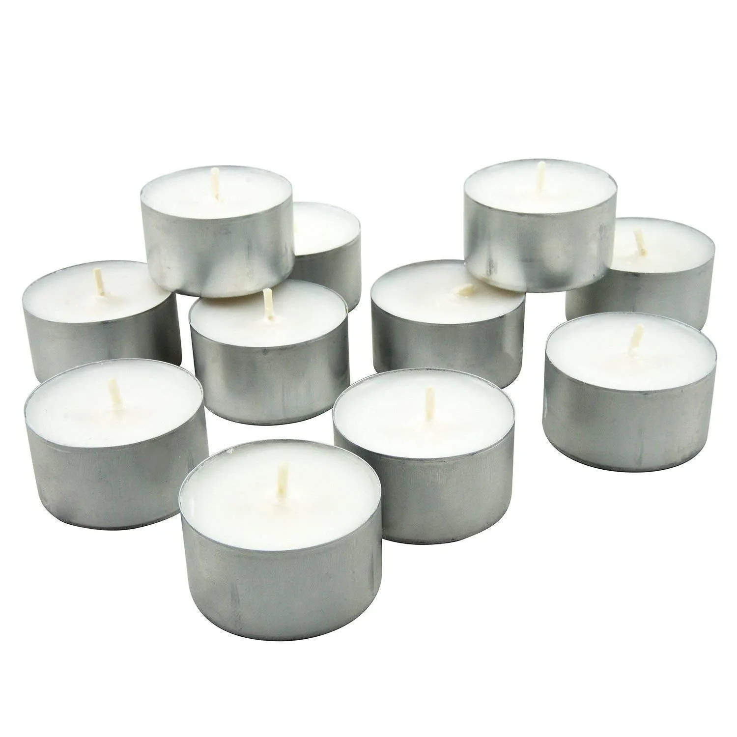 BiTNiX Paraffin Wax TeaLight Candles Unscented Wax Tealight Candles Smokeless Dripless Long Lasting Diya Candles for Diwali and Festival Decoration 8-9 Hour Burning Time (White) (Pack of 100)