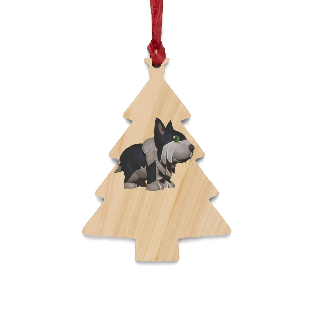 Black Dog Wooden Christmas Ornaments