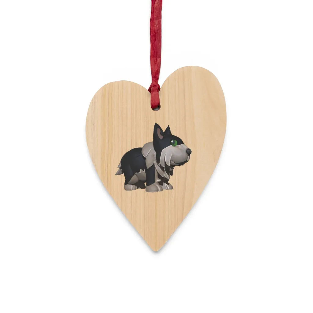 Black Dog Wooden Christmas Ornaments