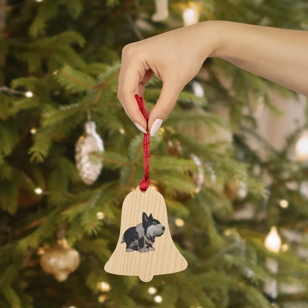 Black Dog Wooden Christmas Ornaments