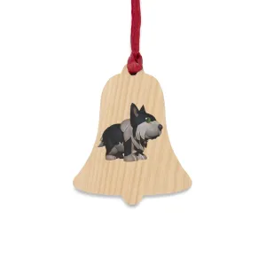 Black Dog Wooden Christmas Ornaments