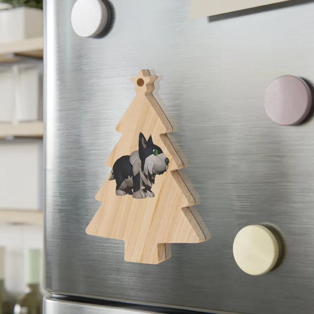 Black Dog Wooden Christmas Ornaments