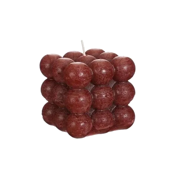 BUBBLUE CANDLE 8X8X8CM RED