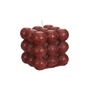 BUBBLUE CANDLE 8X8X8CM RED