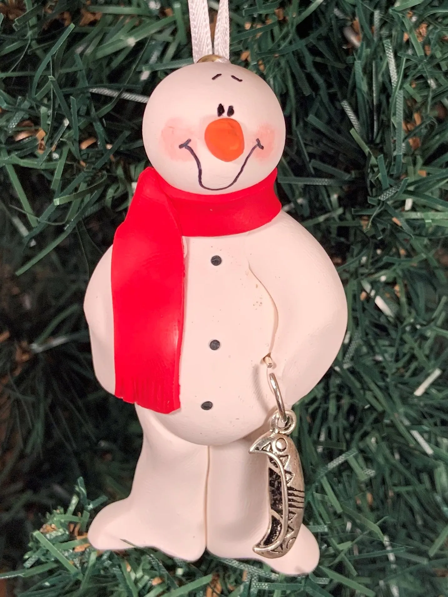 Canoe Snowman Tree Ornament