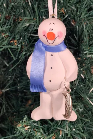 Canoe Snowman Tree Ornament