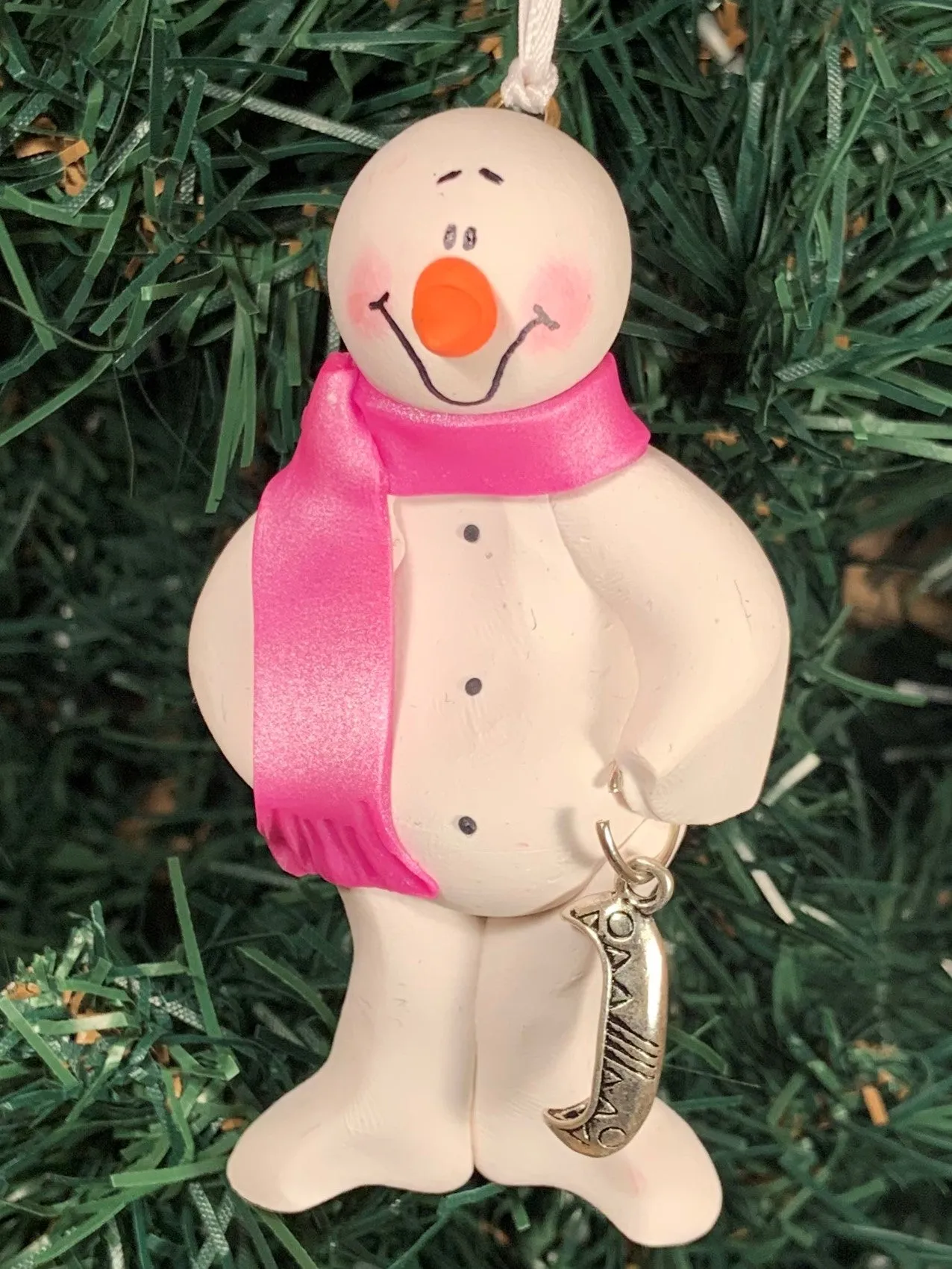 Canoe Snowman Tree Ornament