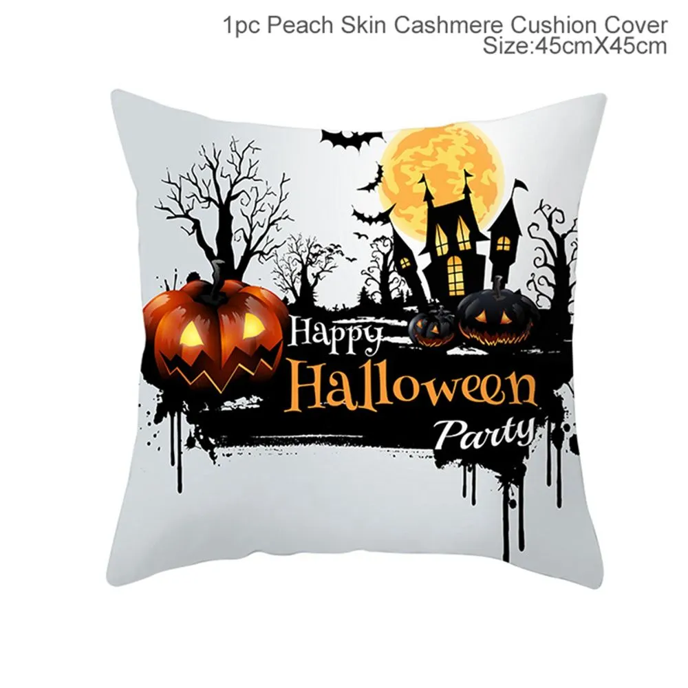 Cartoon Pumpkin Bat Ghost Pillowcase Horror Halloween