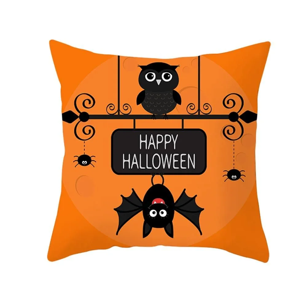 Cartoon Pumpkin Bat Ghost Pillowcase Horror Halloween