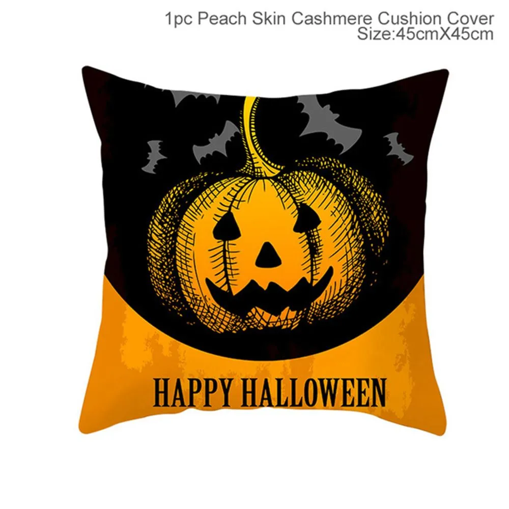 Cartoon Pumpkin Bat Ghost Pillowcase Horror Halloween