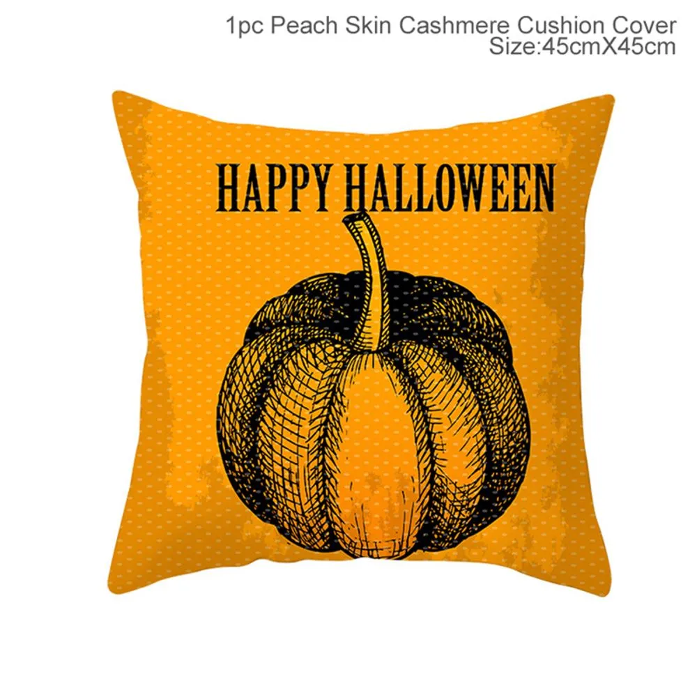 Cartoon Pumpkin Bat Ghost Pillowcase Horror Halloween