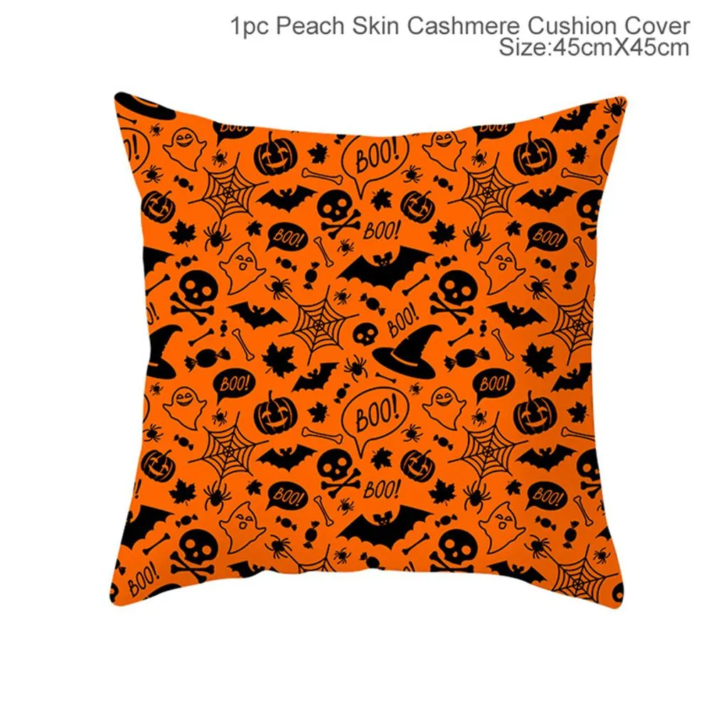 Cartoon Pumpkin Bat Ghost Pillowcase Horror Halloween