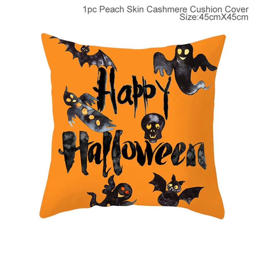 Cartoon Pumpkin Bat Ghost Pillowcase Horror Halloween