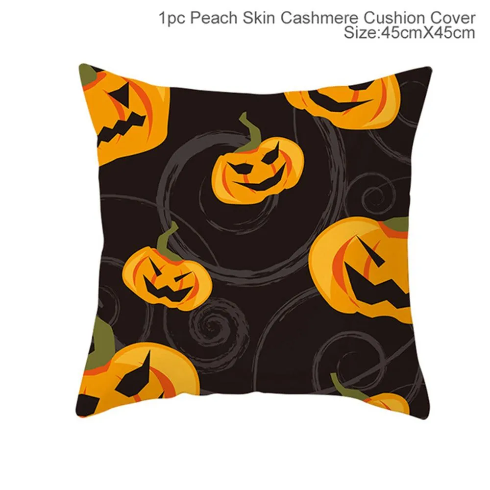 Cartoon Pumpkin Bat Ghost Pillowcase Horror Halloween