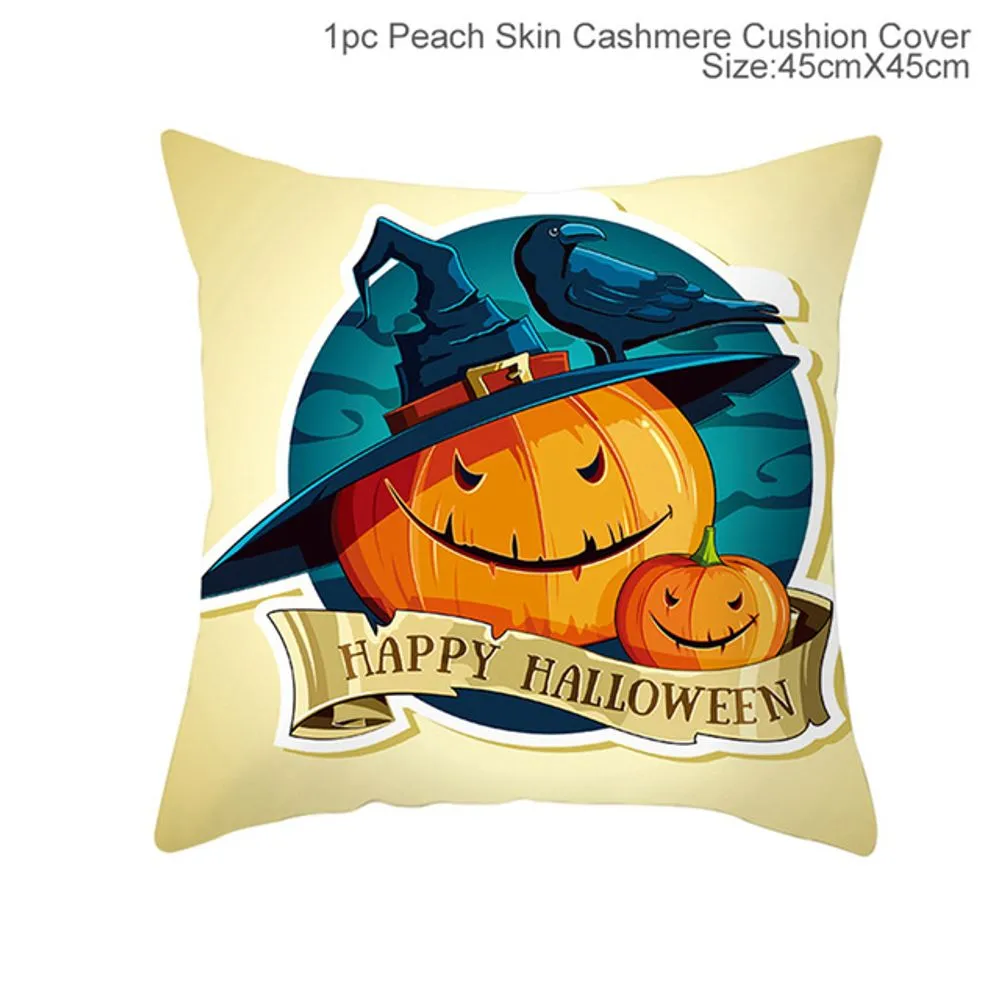 Cartoon Pumpkin Bat Ghost Pillowcase Horror Halloween