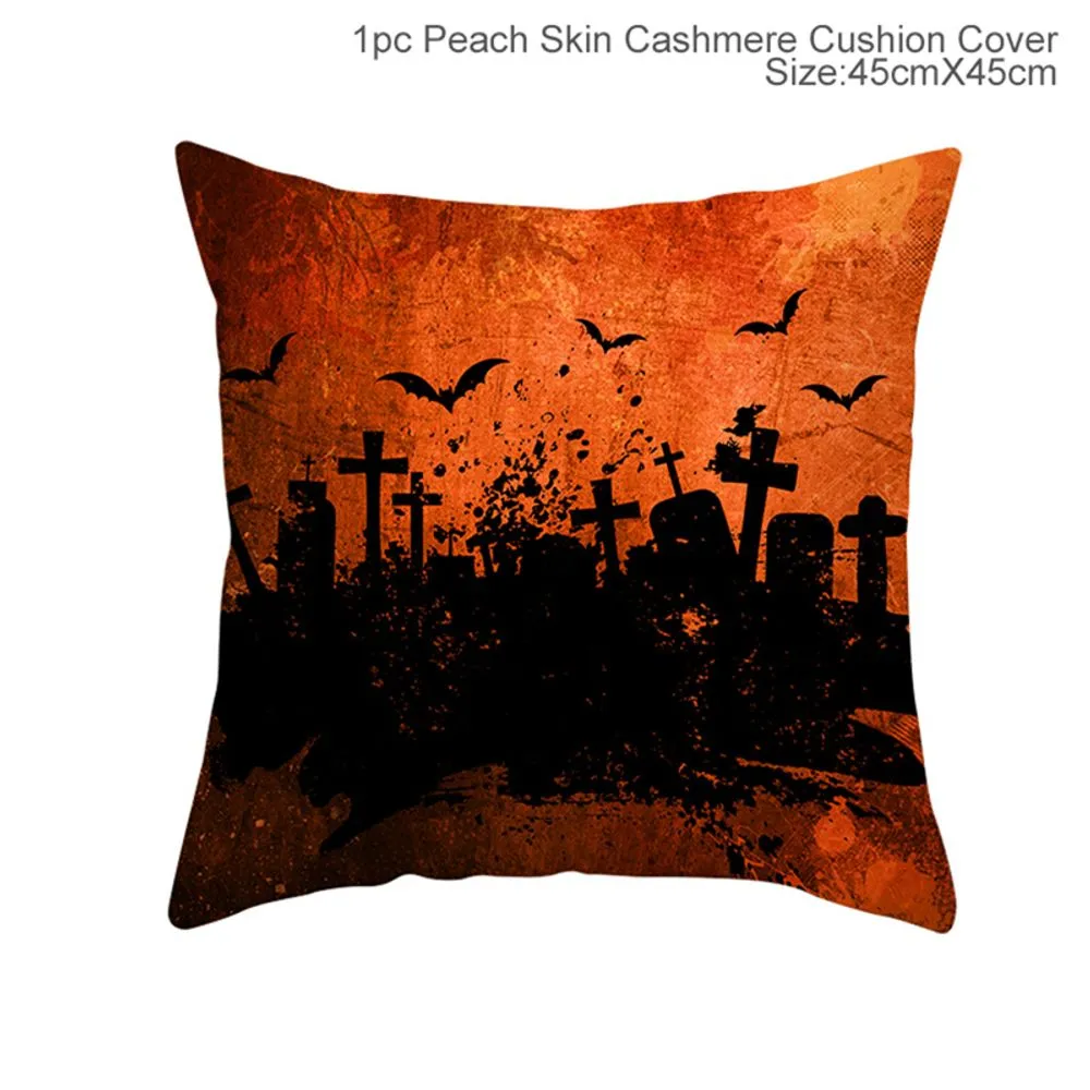 Cartoon Pumpkin Bat Ghost Pillowcase Horror Halloween