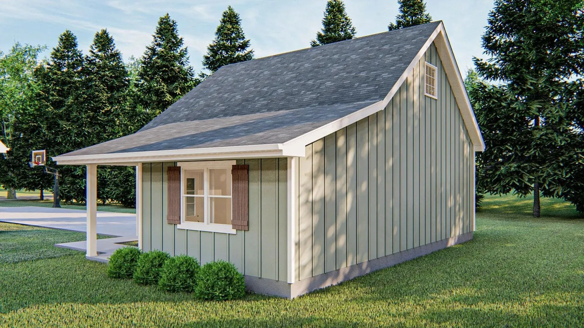 Charming Modern Farmhouse Garage with Dual Bays and Workshop