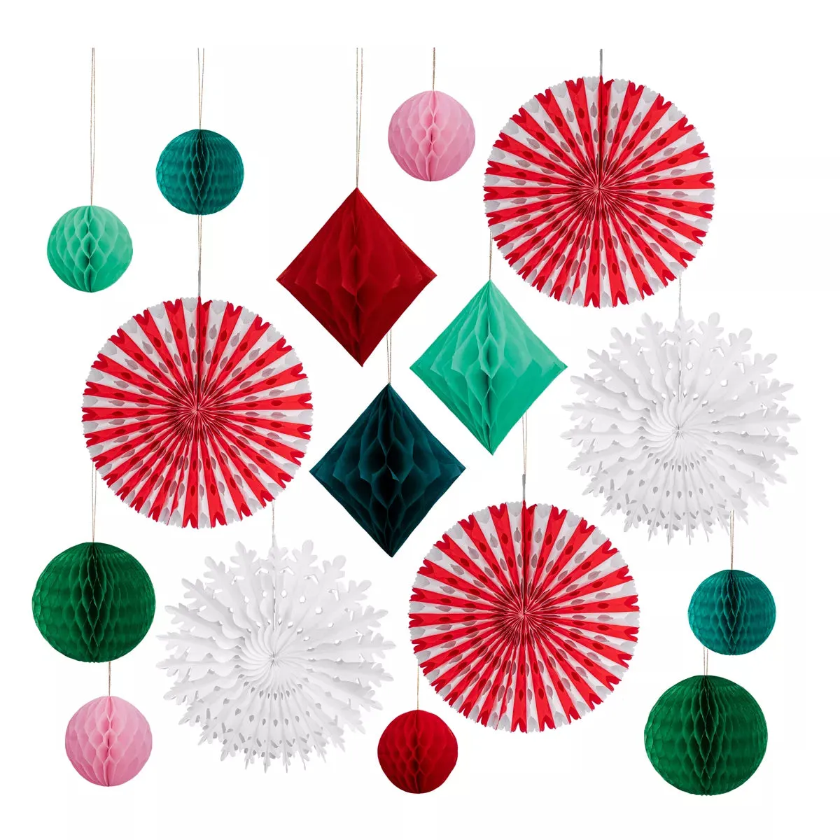 Christmas Honeycomb Decoration Kit | 16 pc