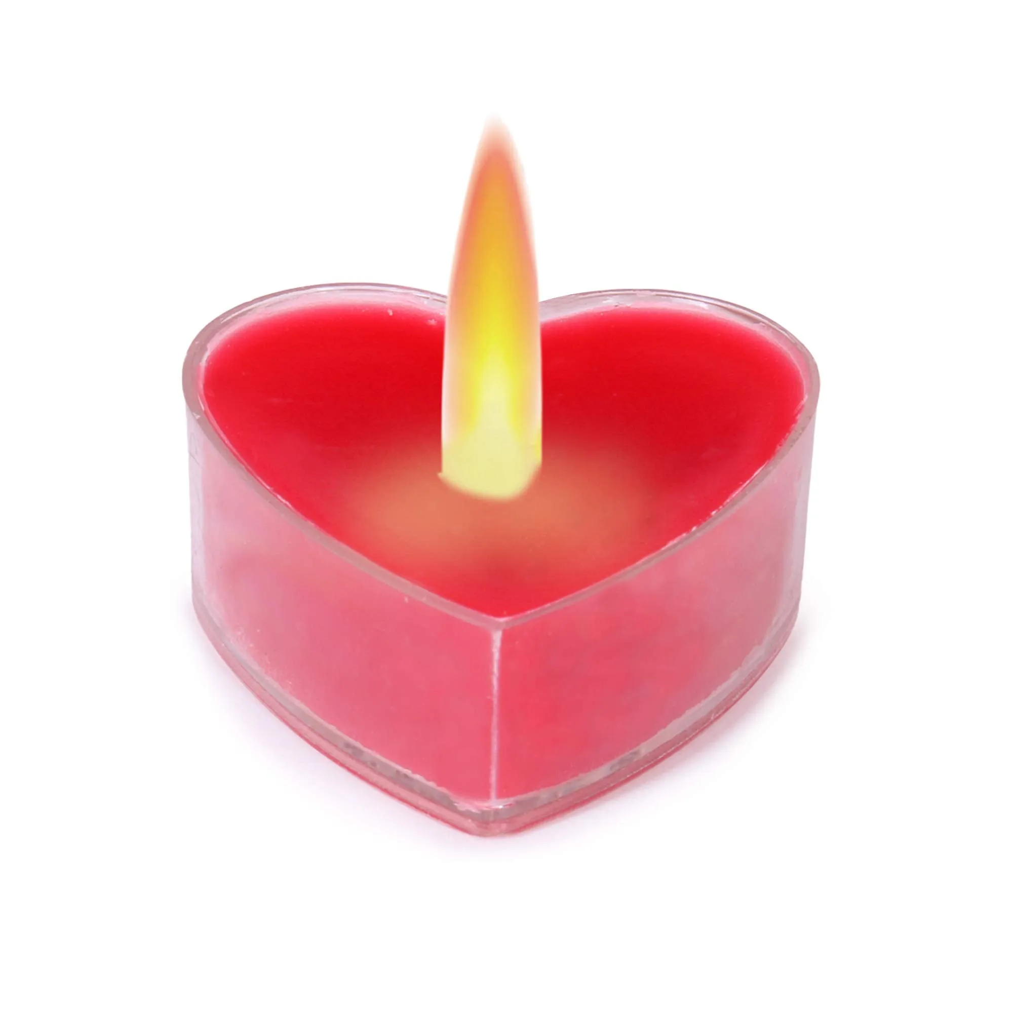 DARSHMOTI® Acrylic Tealight Candles Pack of 40, Smokeless Scented RED Hearts Acrylic Tealight Candles for Home Decoration and Celebrations, Burning Time 3hr-4hr, Red, Pack of 40