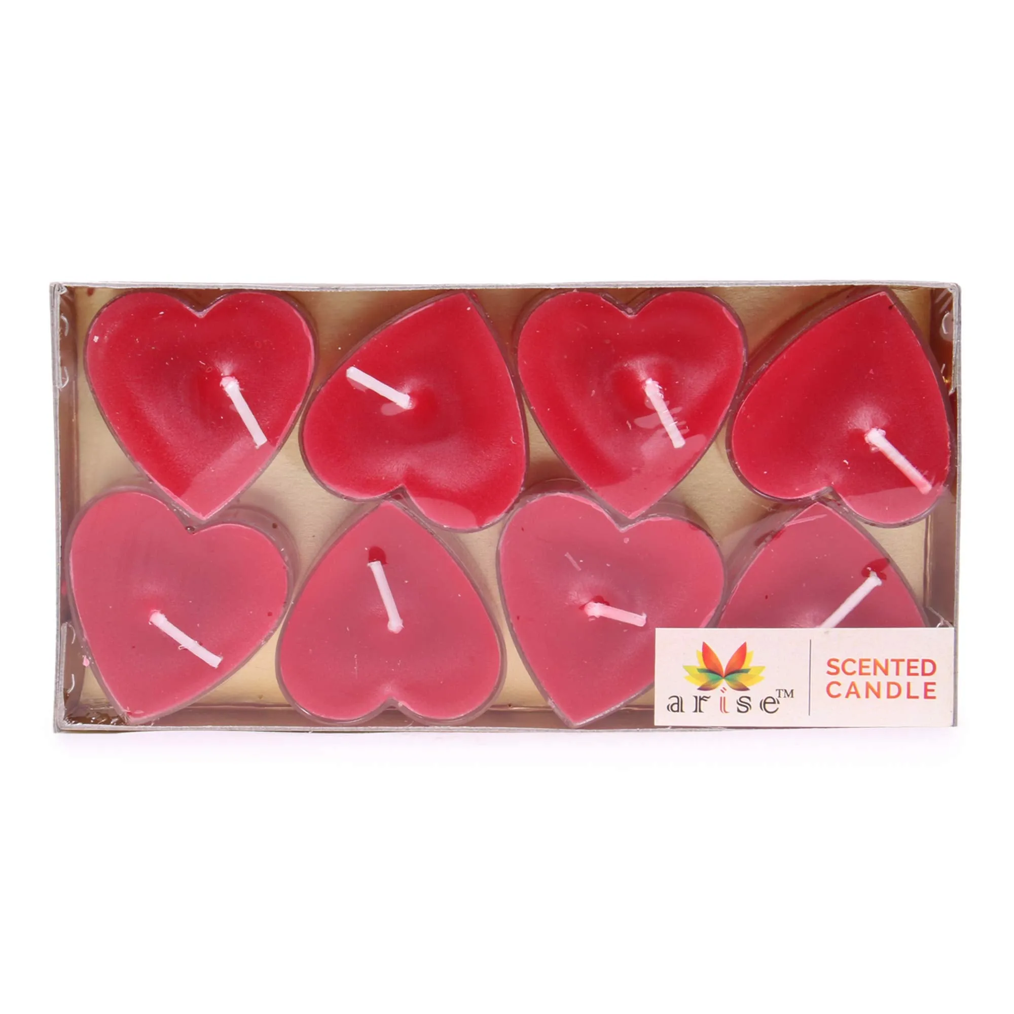 DARSHMOTI® Acrylic Tealight Candles Pack of 40, Smokeless Scented RED Hearts Acrylic Tealight Candles for Home Decoration and Celebrations, Burning Time 3hr-4hr, Red, Pack of 40