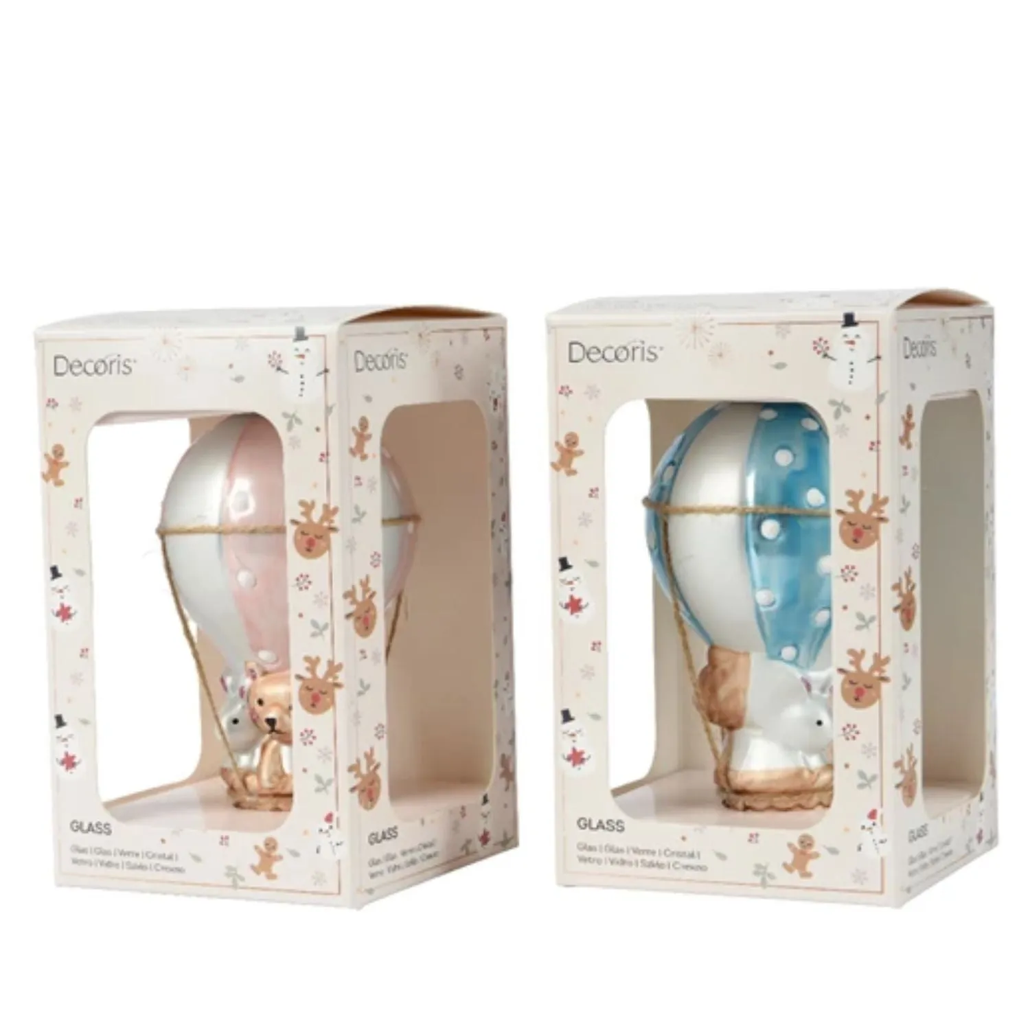 Decoris 12.5cm Glass Balloon Ornament (Choice of 2)