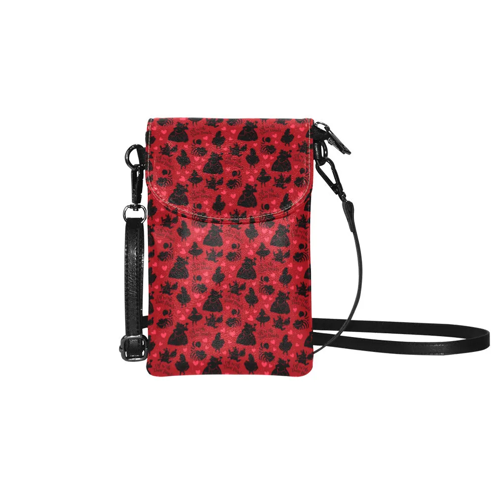 Disney Alice In Wonderland Queen Of Hearts Off With Their Heads Small Cell Phone Purse