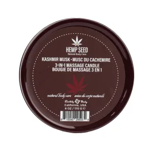 Earthly Body Hemp Seed 3-in-1 Massage Candle Kashmir Musk 6 oz.