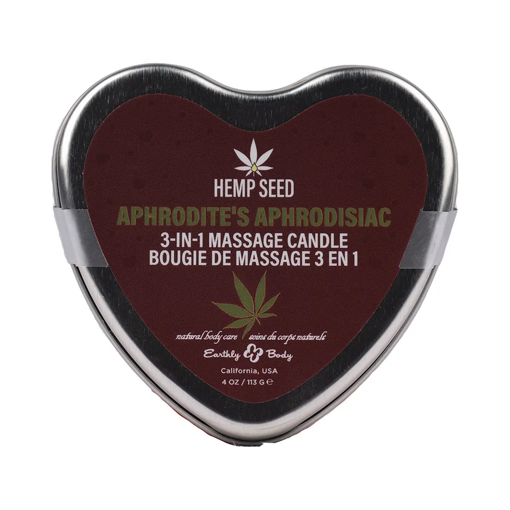 Earthly Body Hemp Seed 3-in-1 Valentines Day Candle Aphrodite's Aphrodisiac 4 oz.