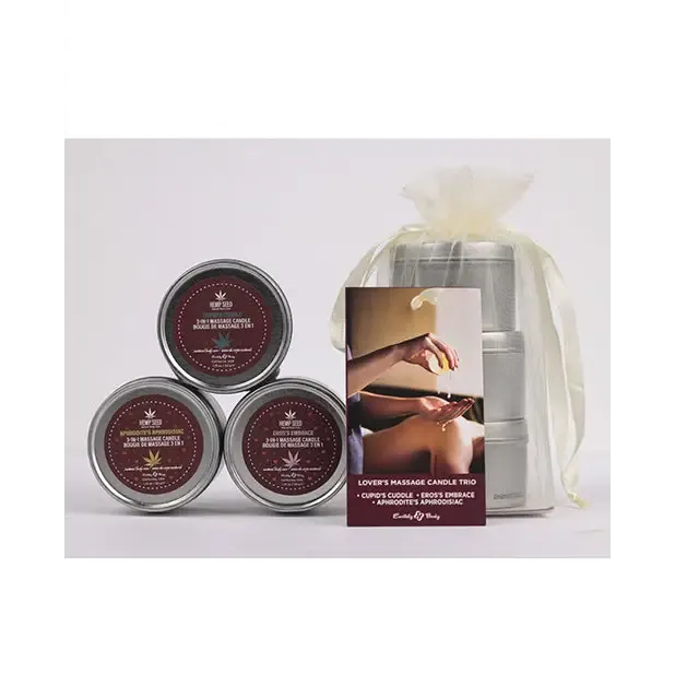 Earthly Body Hemp Seed Valentines Day Candle Trio 1.75 oz.