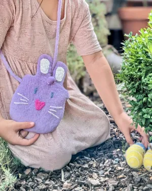 Felt Easter Bunny Bag - Lilac Purple