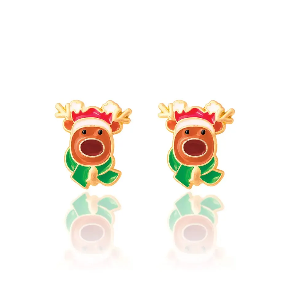 Girl Nation Christmas Stud Earrings: Reindeer Magic