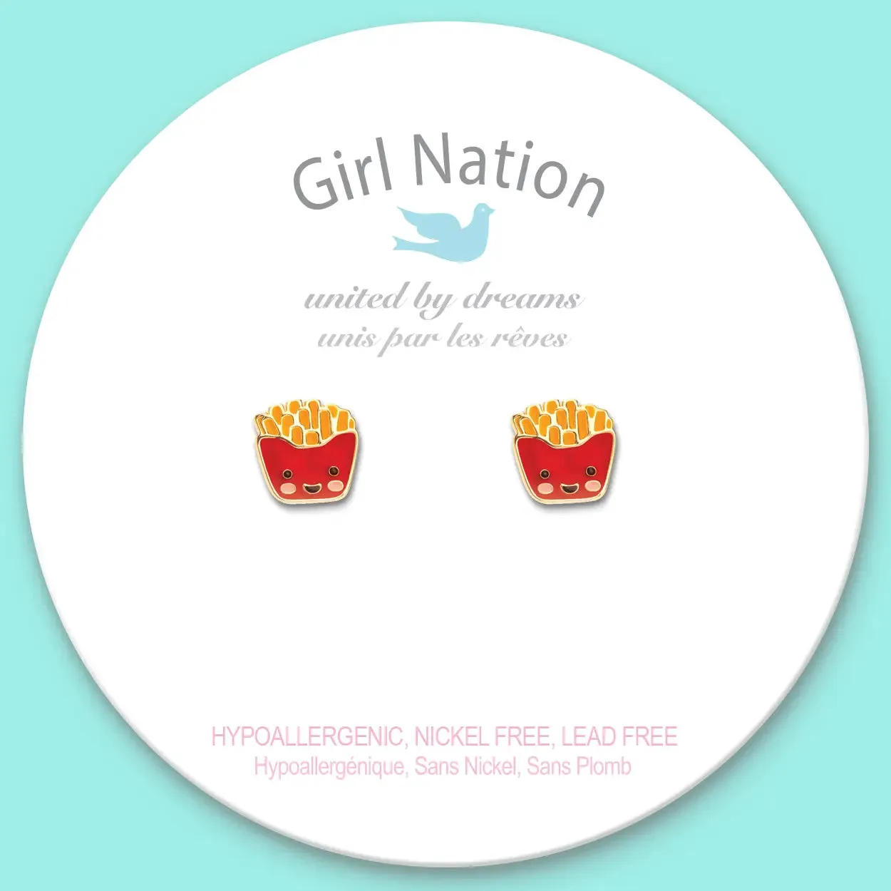 Girl Nation French Fry Friends Cutie Stud Earrings