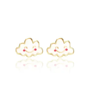 Girl Nation Happy Cloud Cutie Enamel Stud Earrings