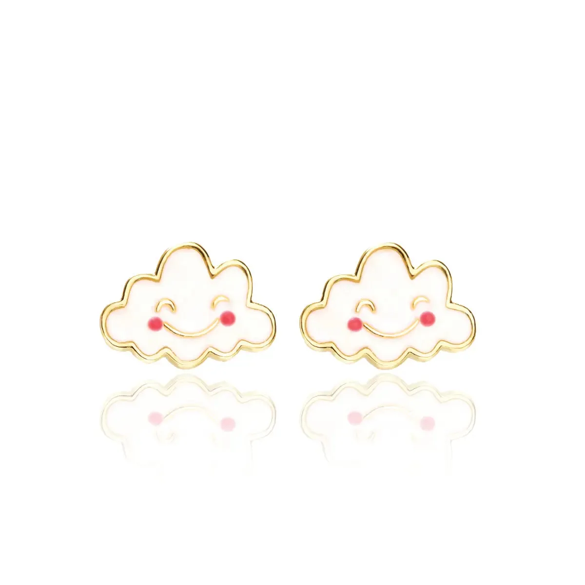 Girl Nation Happy Cloud Cutie Enamel Stud Earrings